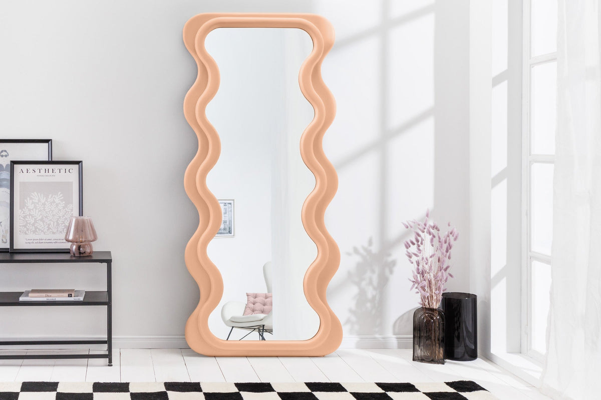 Design miroir mural CURVY 160cm apricot miroir pastel