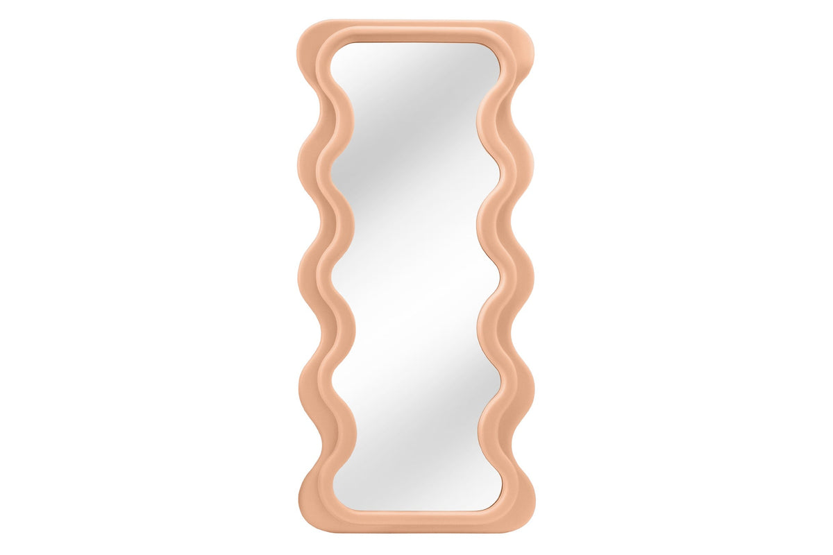 Design miroir mural CURVY 160cm apricot miroir pastel