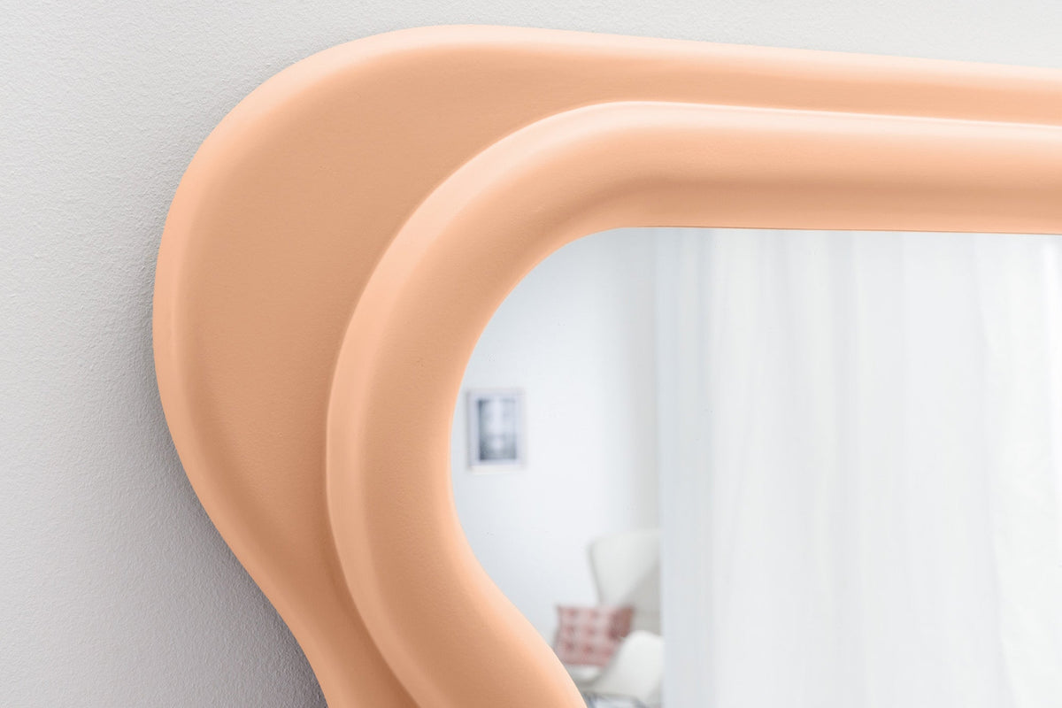 Design miroir mural CURVY 160cm apricot miroir pastel