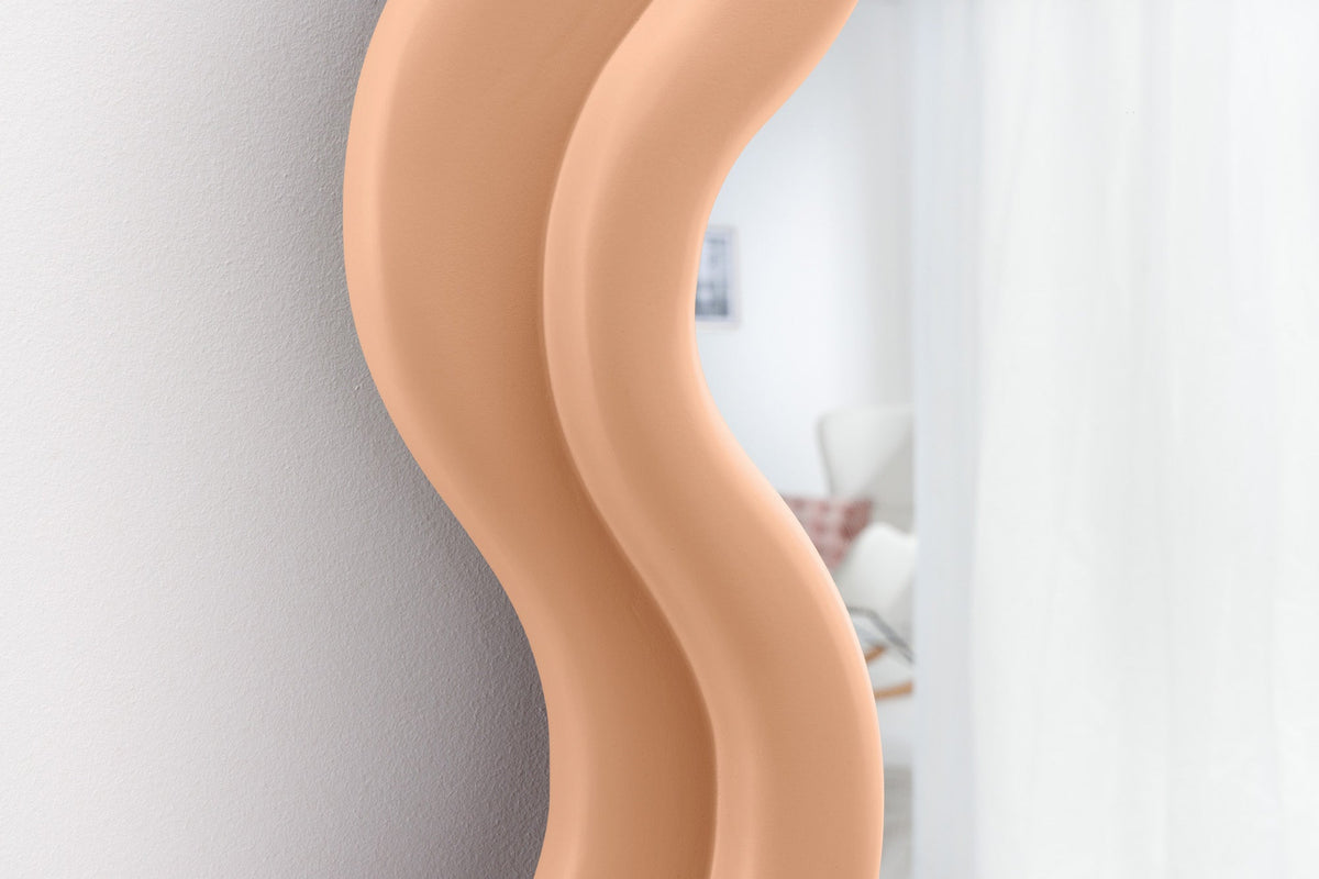 Design miroir mural CURVY 160cm apricot miroir pastel