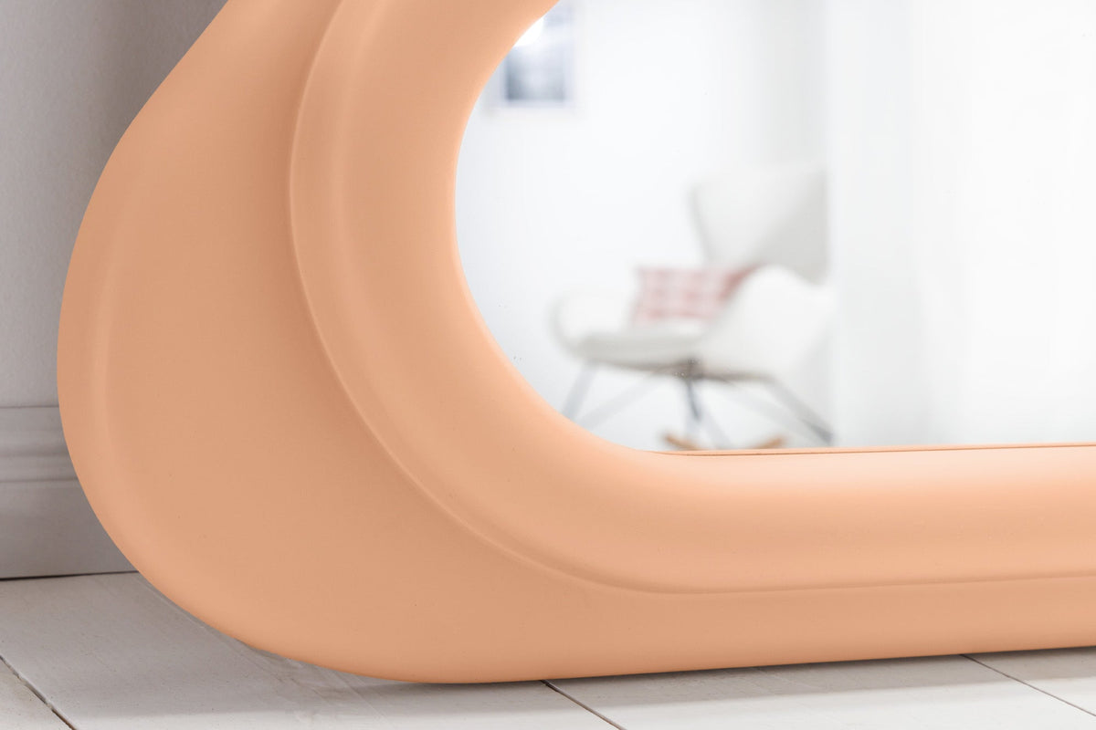 Design miroir mural CURVY 160cm apricot miroir pastel