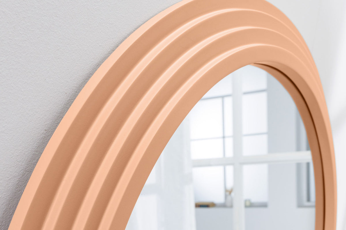 Design miroir mural WAVE 160cm apricot pastel miroir à arc rond