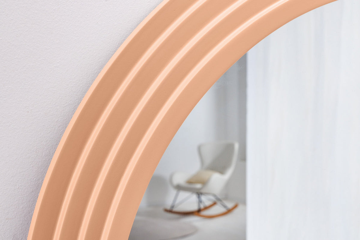 Design miroir mural WAVE 160cm apricot pastel miroir à arc rond