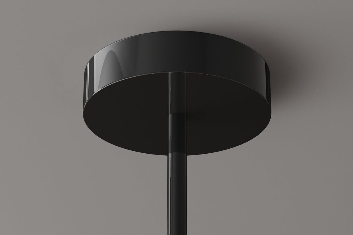 Design suspension LIQUID DIAMOND 100cm smoke noir verre cinq abats-jours luminaire sphérique