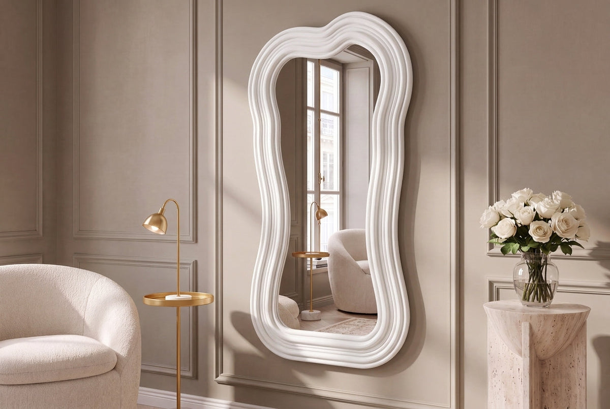 Design Wandspiegel ALICE II 100cm weiß