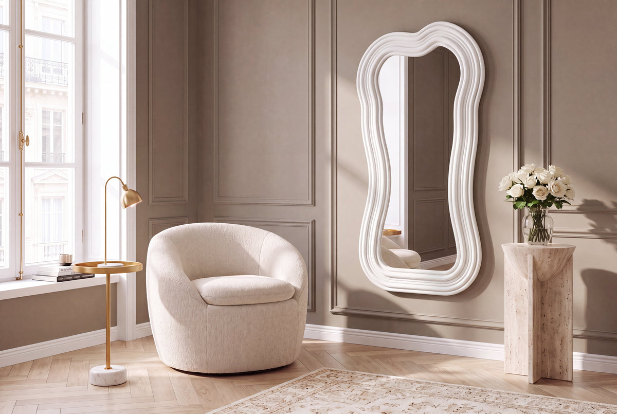 Design Wandspiegel ALICE II 100cm weiß