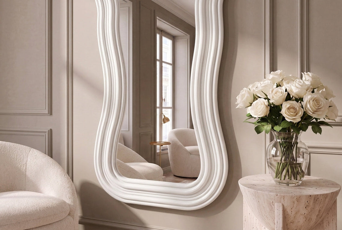Design Wandspiegel ALICE II 100cm weiß