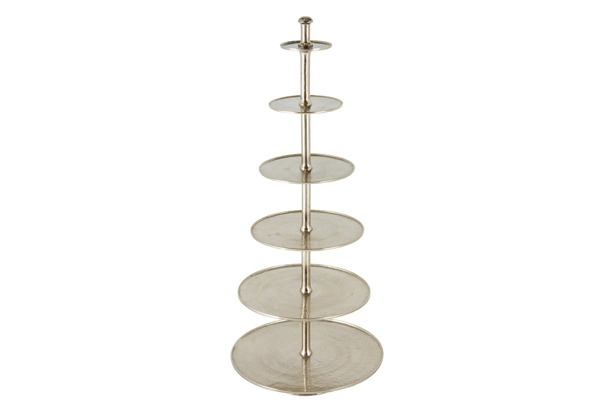 Design XXL étagère ABSTRACT 180cm argent métal avec six étages fait main
