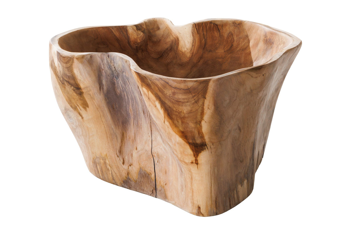 Einzigartige Schale FLOWERS 45cm natur Teak aus Wurzelholz