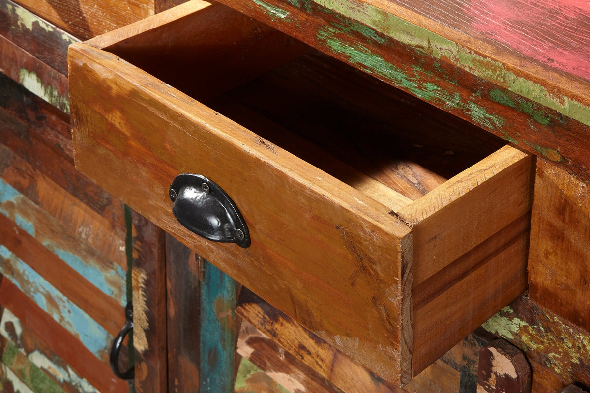 Einzigartiges Sideboard JAKARTA 125cm recyceltes Massivholz aus Fischerbooten