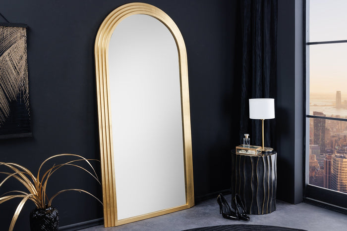 Élégant miroir mural ART DECO 160cm or miroir à arc rond