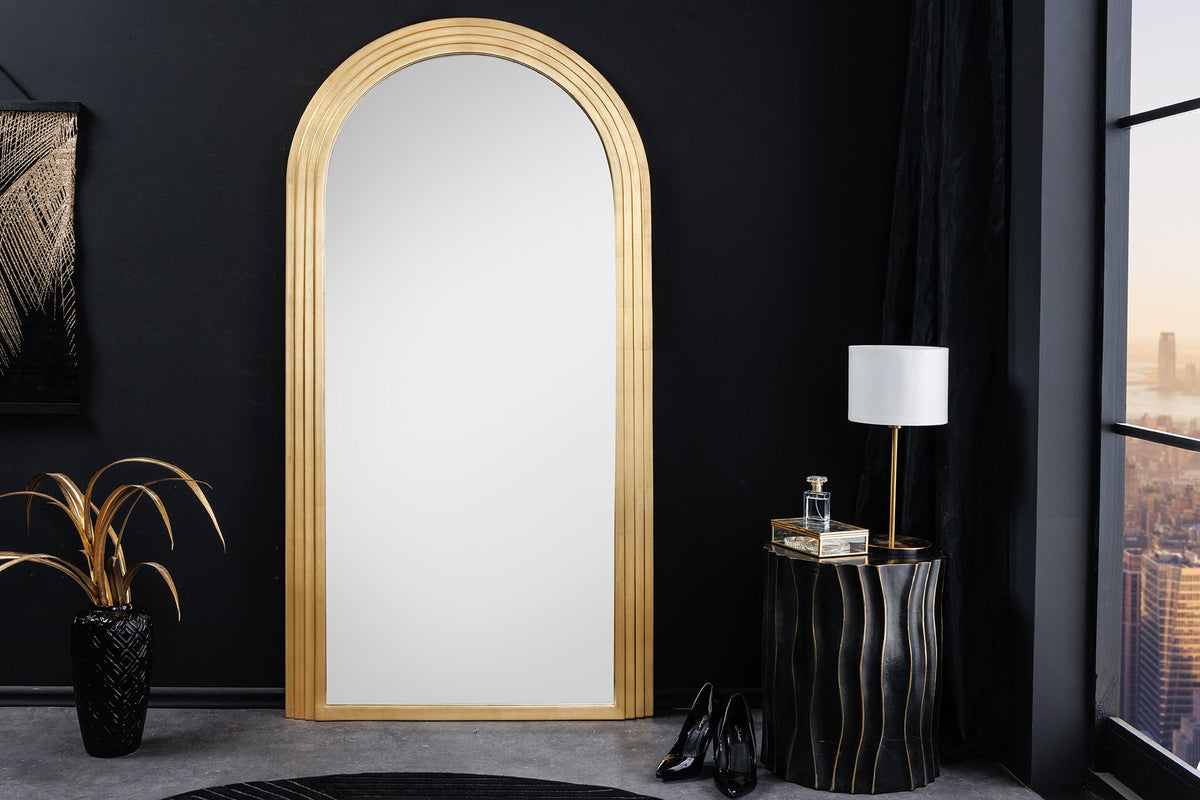 Élégant miroir mural ART DECO 160cm or miroir à arc rond
