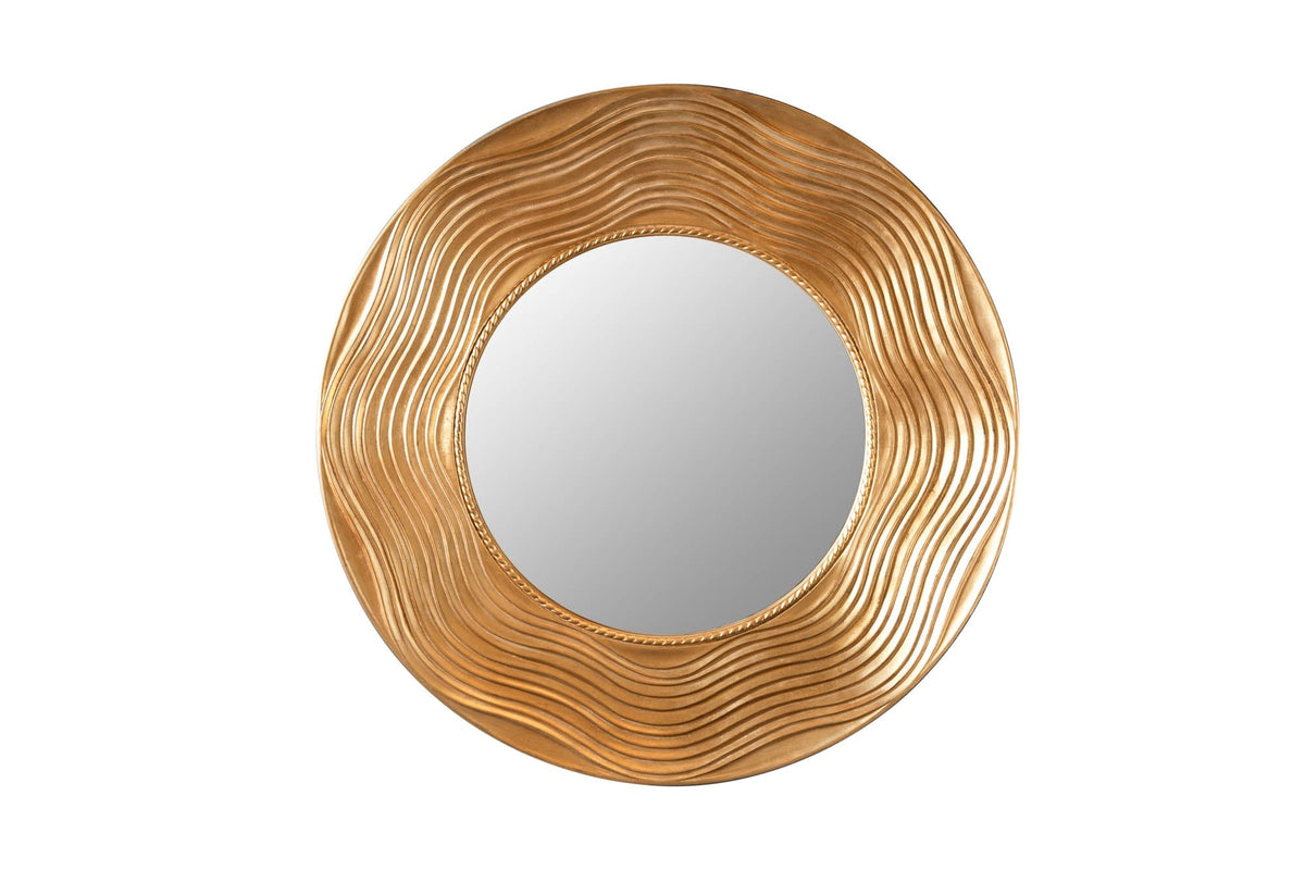 Élégant miroir mural CIRCLE 100cm rond doré avec cadre décoré