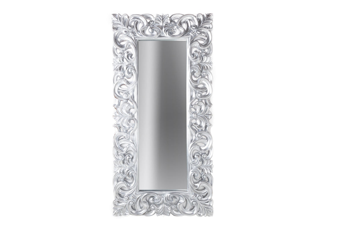 Élégant miroir mural VENICE 180x90cm argent style baroque antique