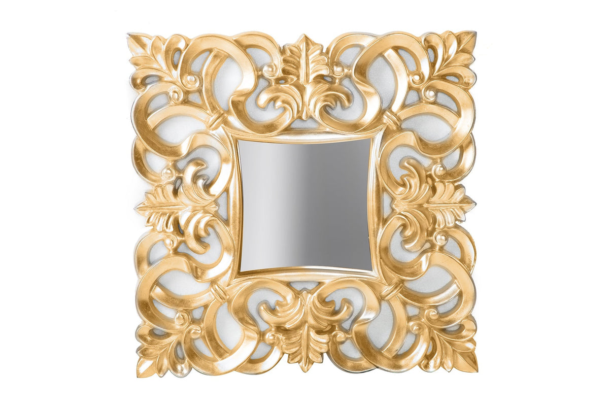 Élégant miroir mural VENICE 75x75cm doré style baroque antique