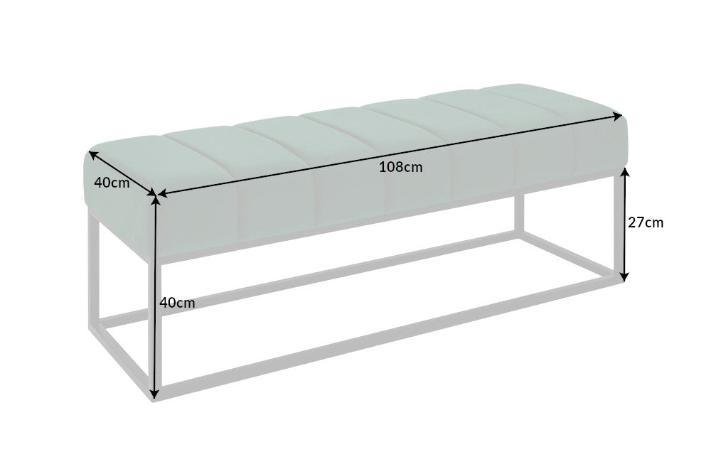 Elégante banquette PETIT BEAUTÉ 110cm velours vert émeraude structure noire