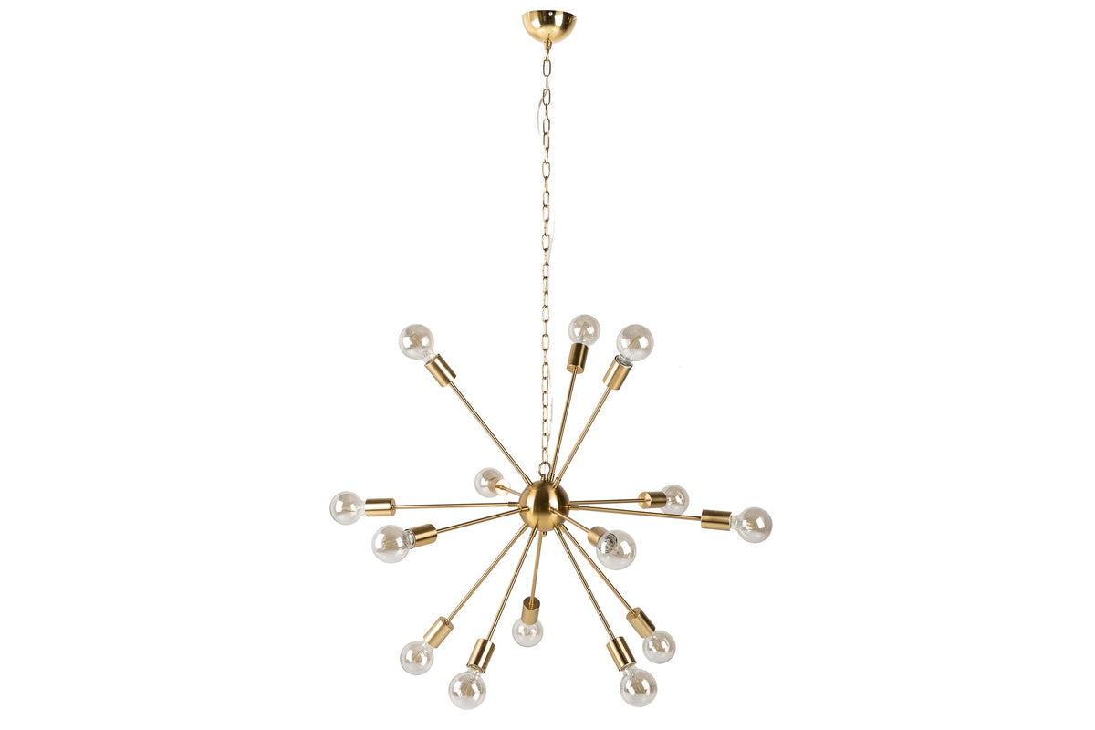 Elegante Hängelampe SPUTNIK 87cm gold mit 14 Leuchtarmen