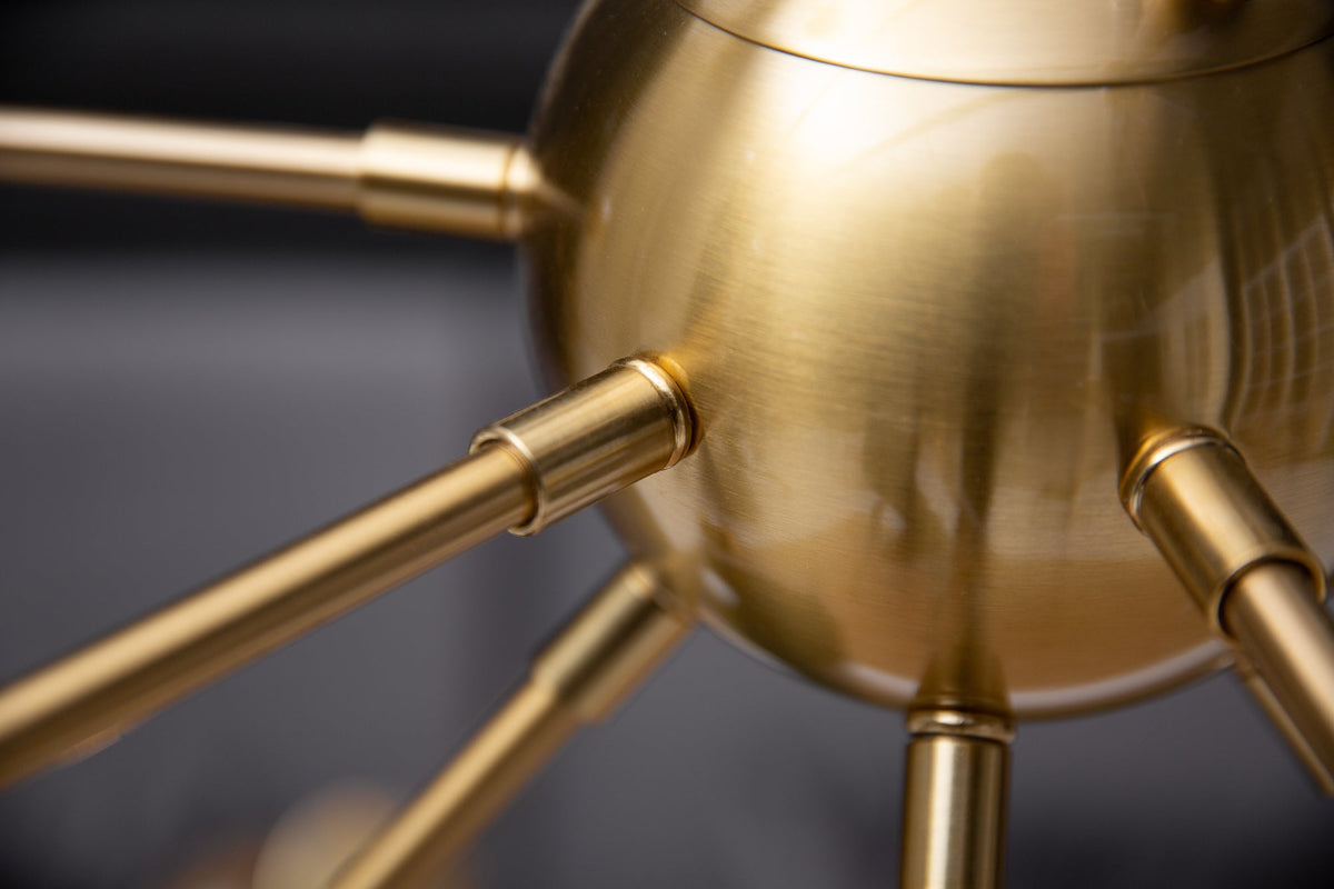 Elegante Hängelampe SPUTNIK 87cm gold mit 14 Leuchtarmen