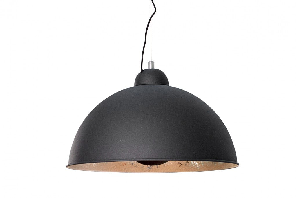Elégante lampe à suspendre STUDIO 55cm noir aspect feuille d'argent Lampe à suspendre