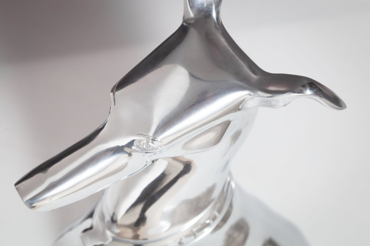 Élégante sculpture lévrier GREYHOUND 70cm aluminium design figurine