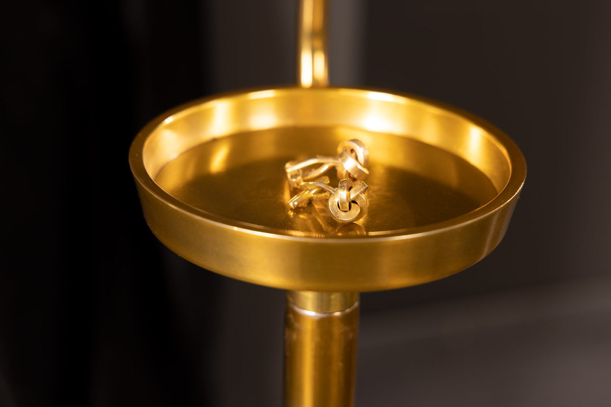 Eleganter Herrendiener VALET 128cm gold Aluminium Kleiderhaken Garderobenständer