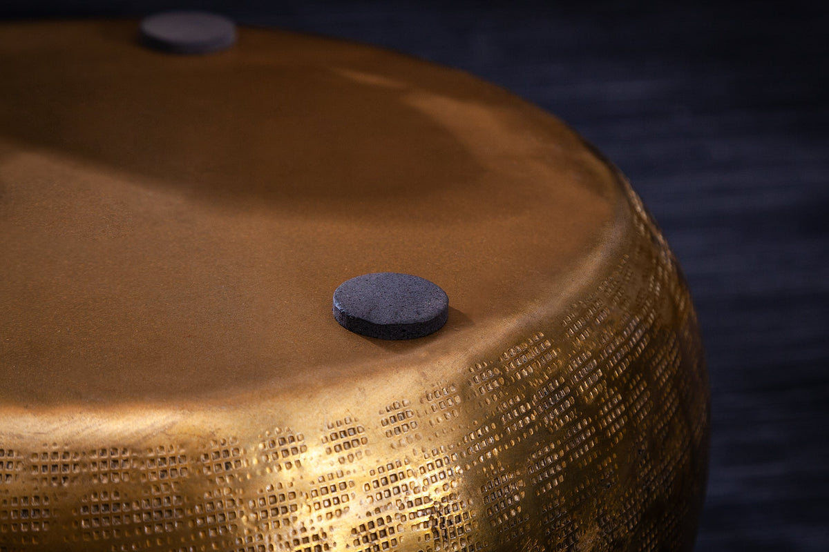 Ensemble de 2 bols fabriqués à la main Pot de fleur en or ORIENT au design martelé