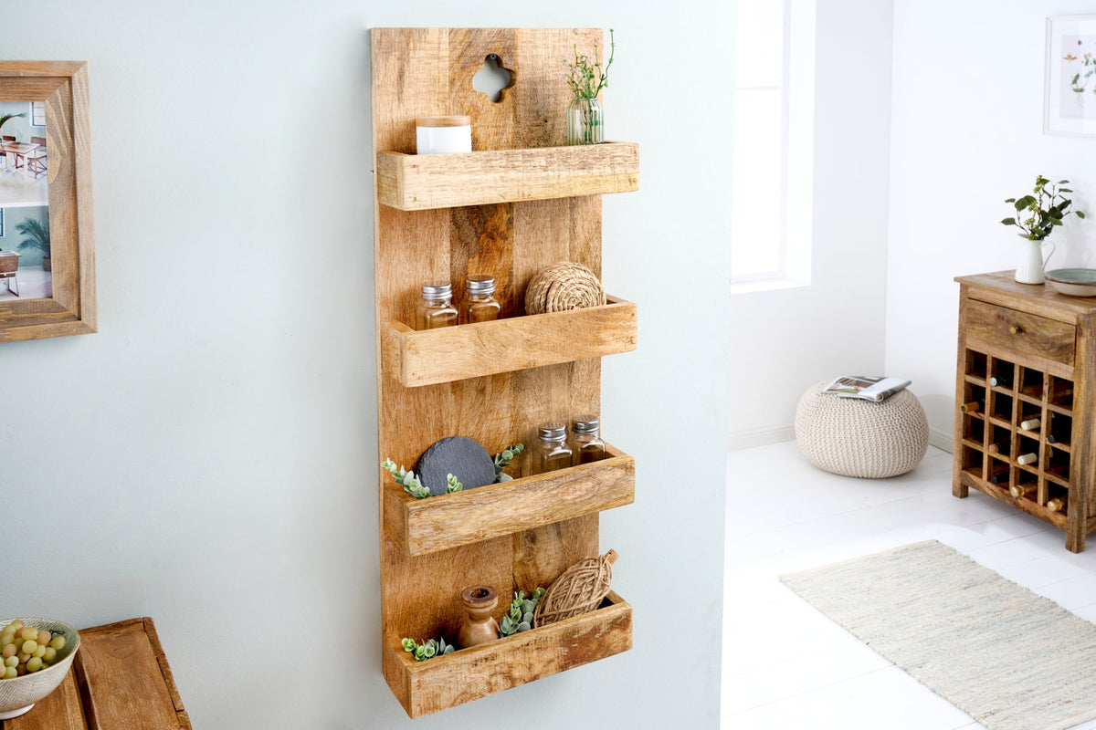 Etagère de cuisine solide HEMINGWAY 80cm étagère murale en manguier