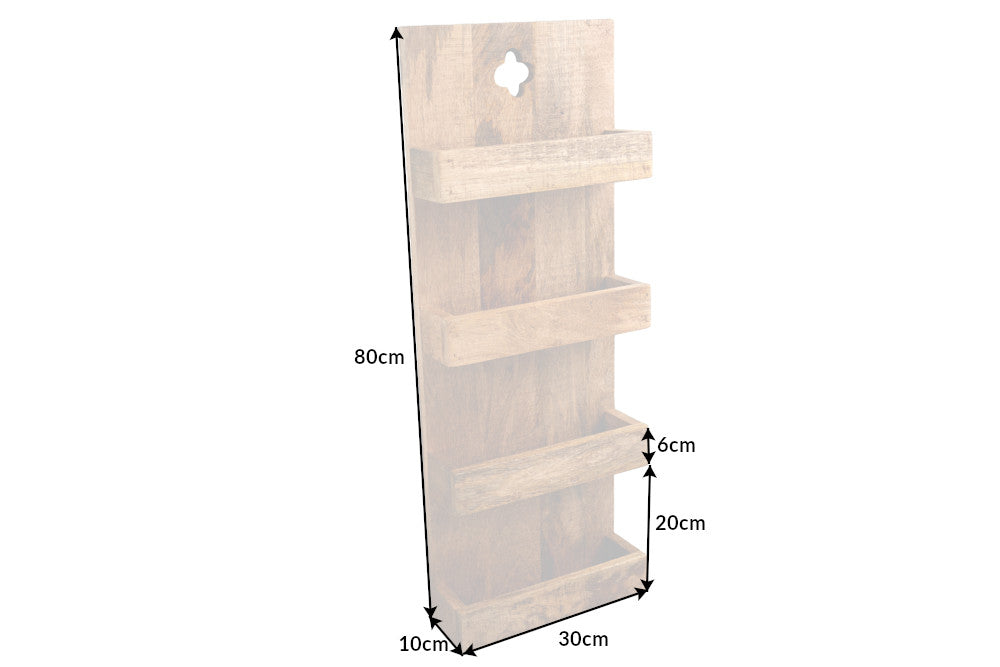 Etagère de cuisine solide HEMINGWAY 80cm étagère murale en manguier