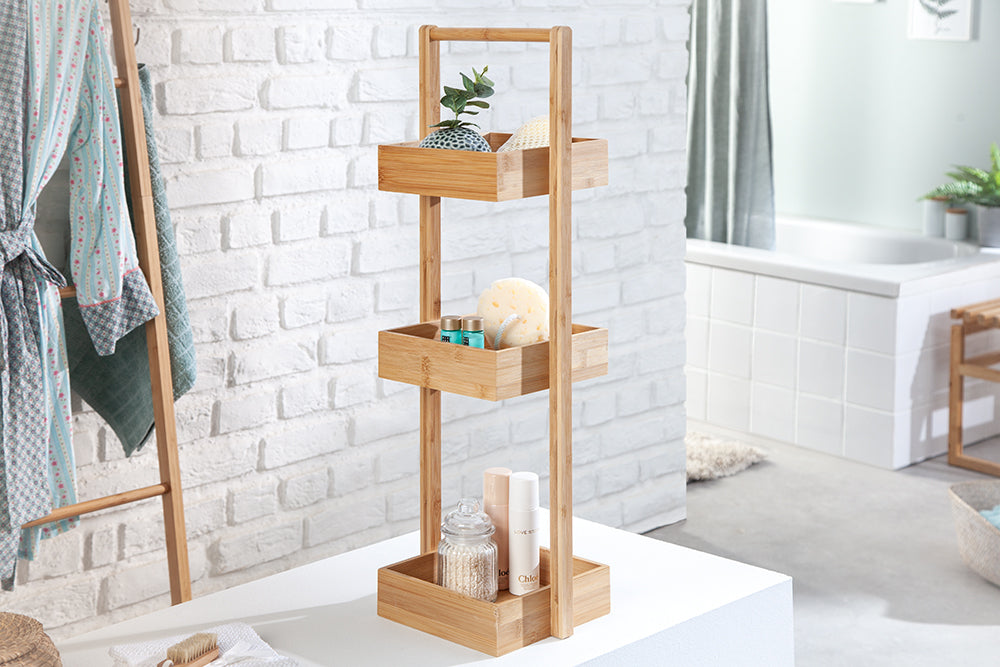 Etagère design LAGOON SPA 75cm bois de bambou étagère salle de bain trois compartiments