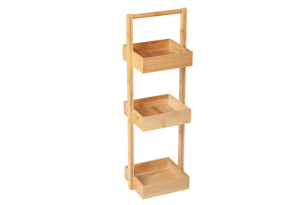 Etagère design LAGOON SPA 75cm bois de bambou étagère salle de bain trois compartiments