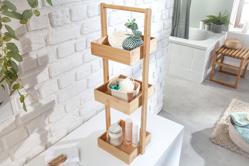 Etagère design LAGOON SPA 75cm bois de bambou étagère salle de bain trois compartiments