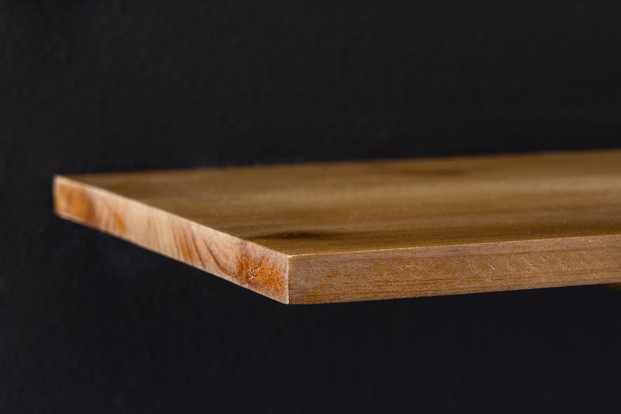 Etagère murale massive HERITAGE 75cm bois de pin naturel métal doré