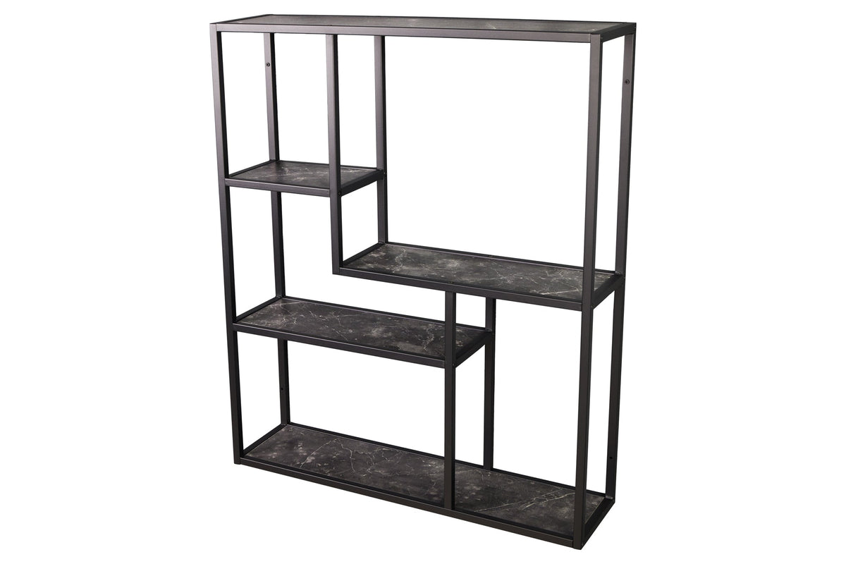 Etagère murale moderne SLIM LINE 90cm métal graphite suspendue