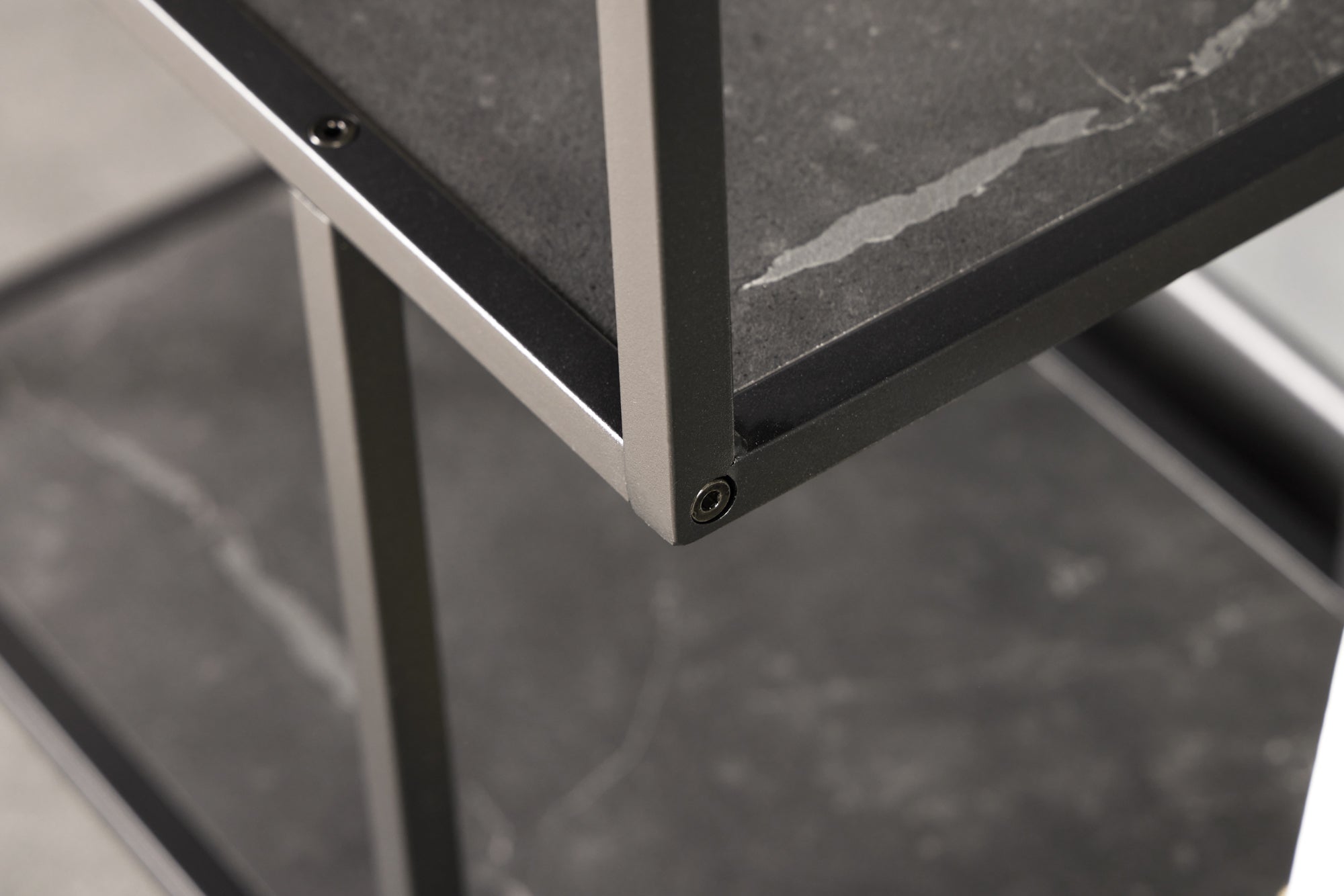 Etagère murale moderne SLIM LINE 90cm métal graphite suspendue