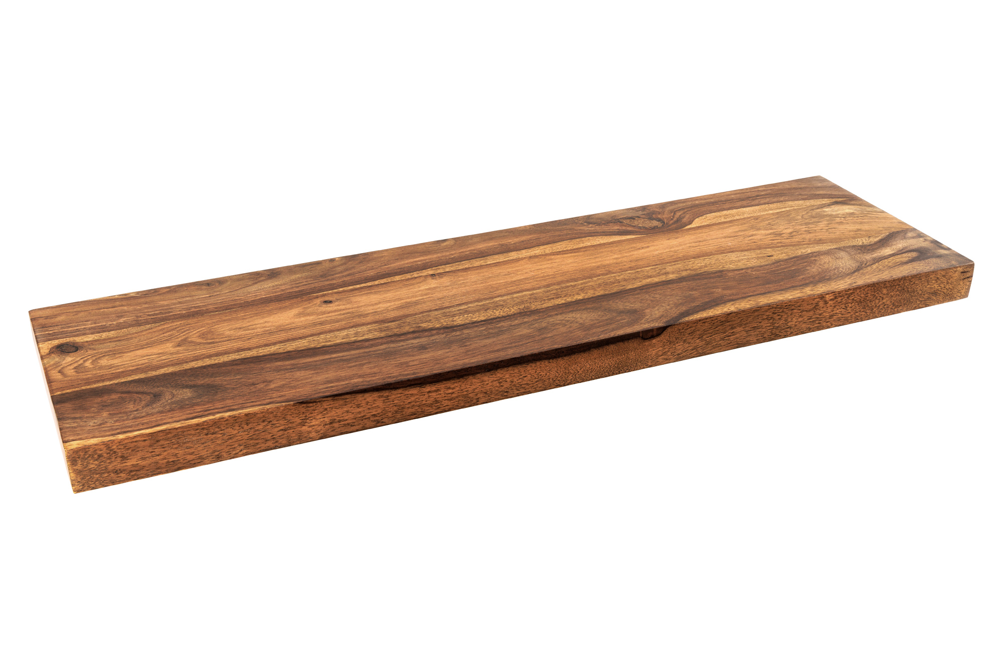 Etagère murale solide PURE 80cm finition pierre marron étagère enfichable en bois de Sesham