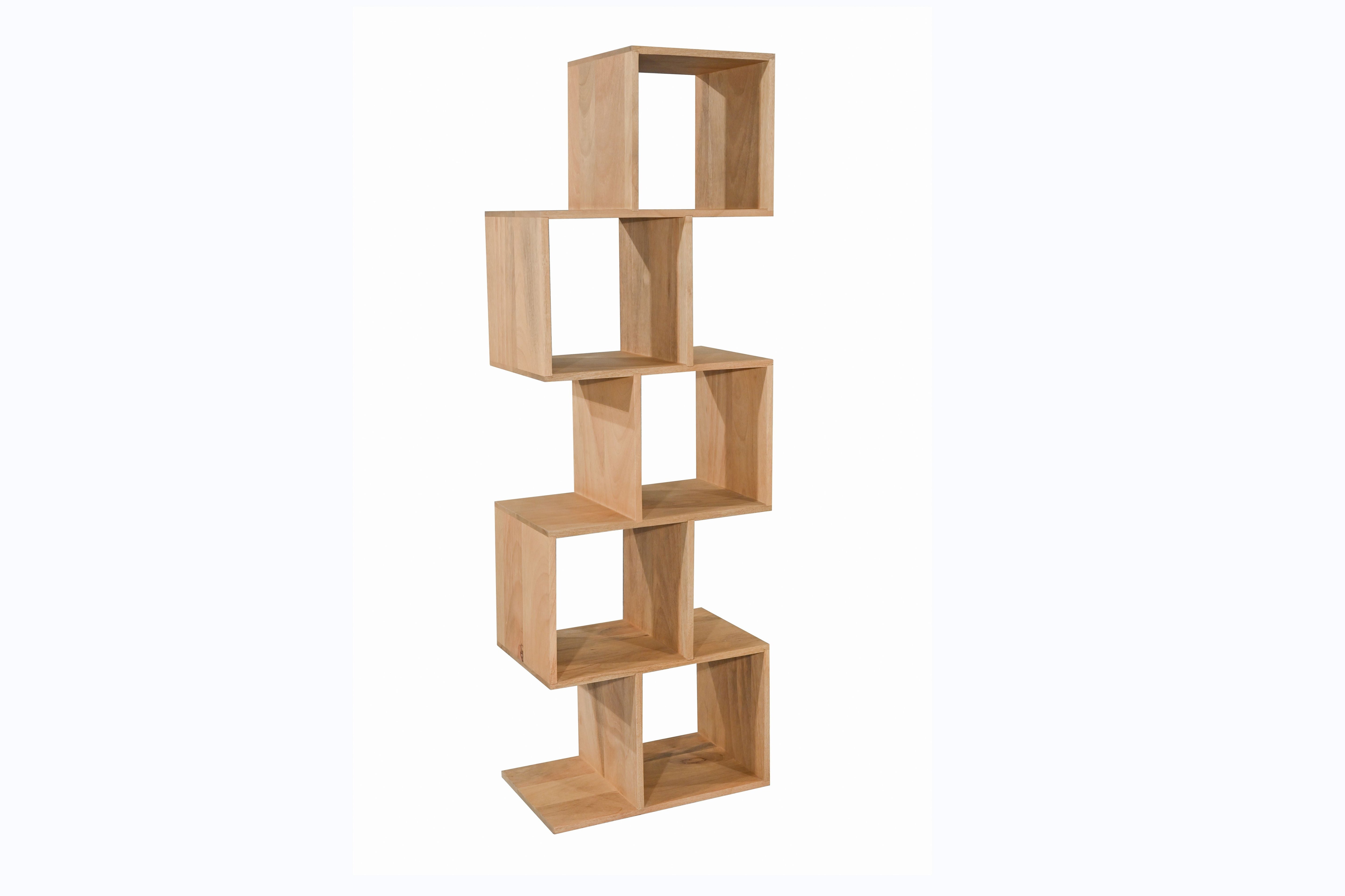 Etagère solide MAKASSAR 150cm finition crème naturelle bois de manguier grain unique
