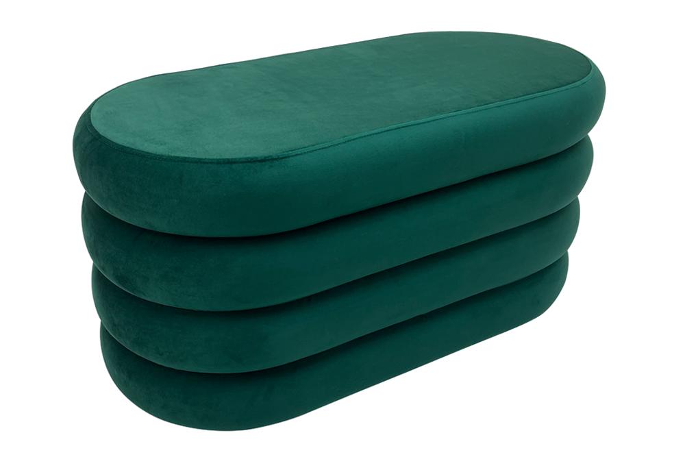 Extravagante banquette rembourrée VOGUE 85cm velours vert banquette avec rangement