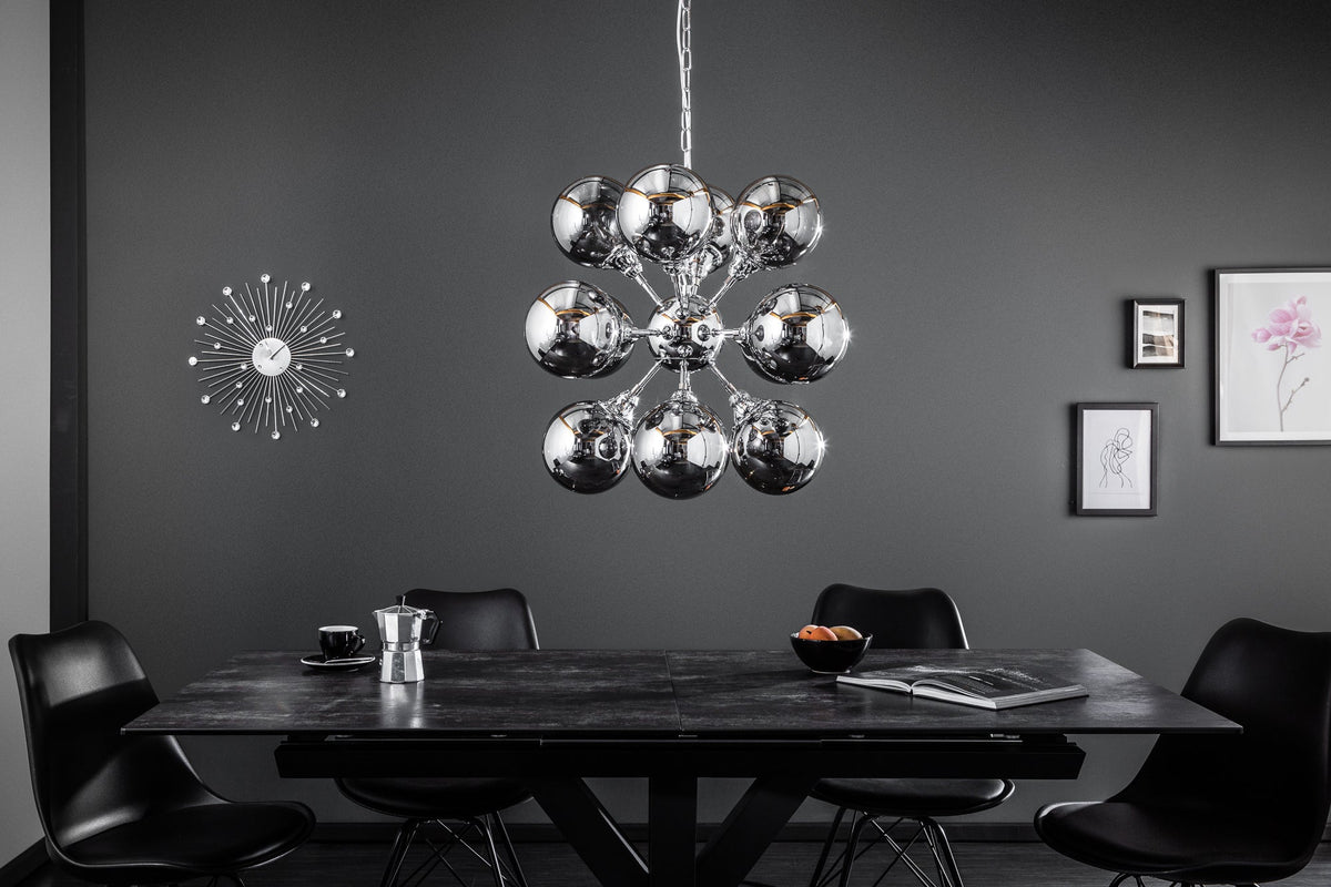 Extravagante Hängeleuchte GALAXY 72cm silber Hängelampe Modern Design