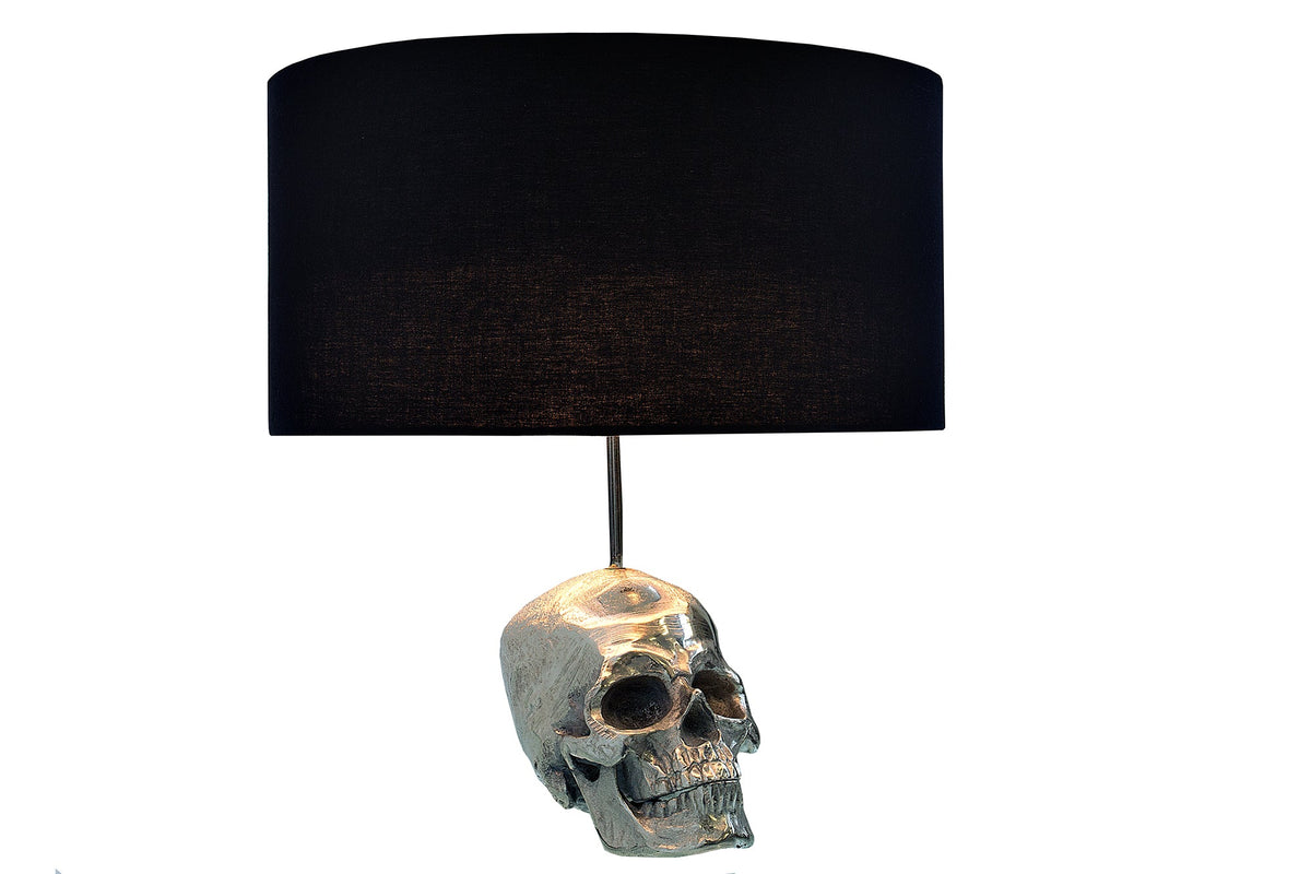 Extravagante lampe de table SKULL 44cm noire crâne lampe de table