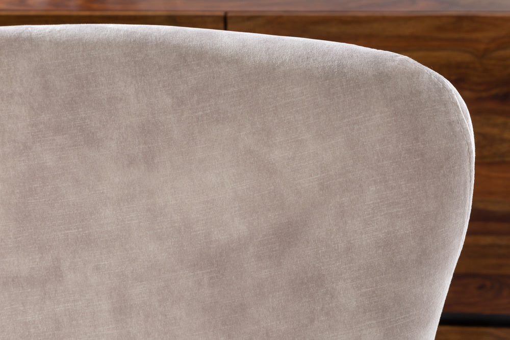Fauteuil à bascule design SCANDINAVIA SWING fauteuil à bascule en velours gris champagne