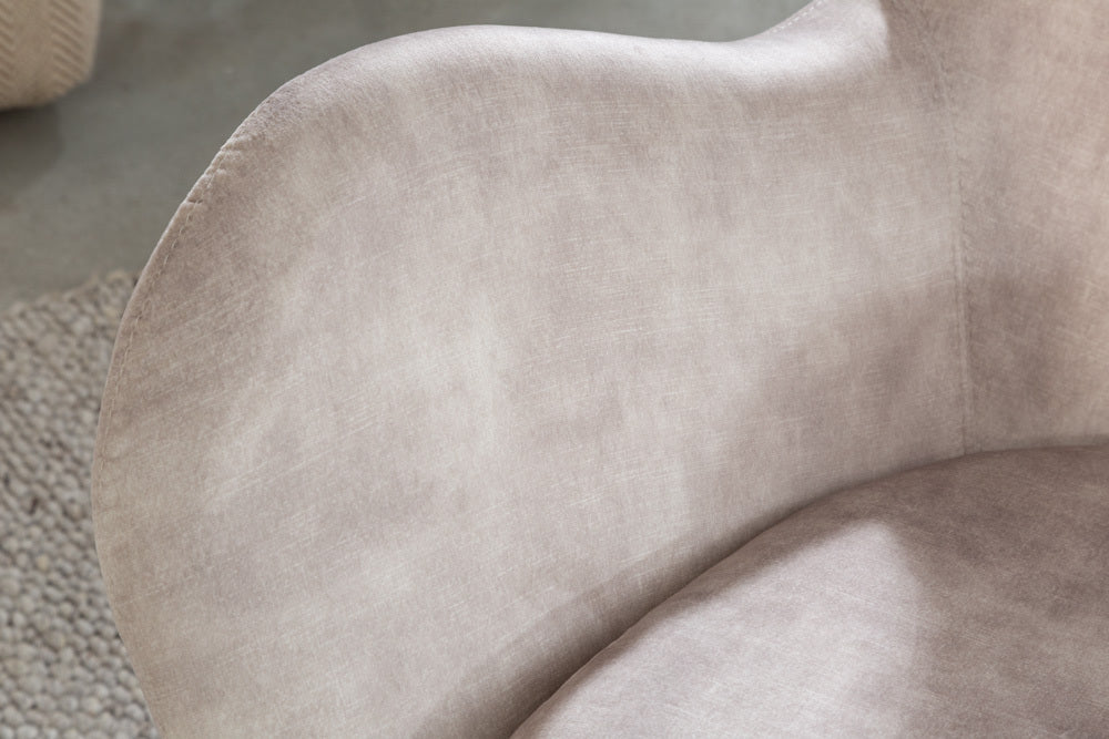 Fauteuil à bascule design SCANDINAVIA SWING fauteuil à bascule en velours gris champagne