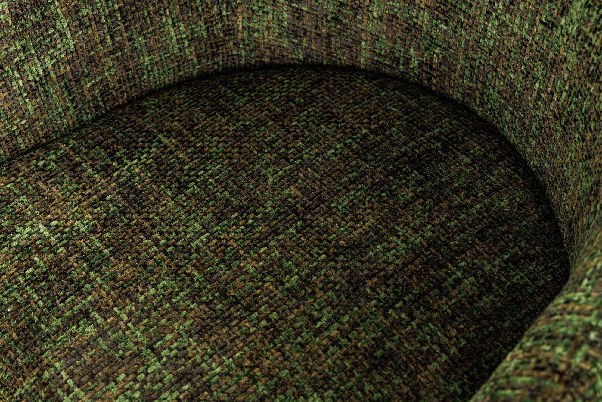 Lot de 2x fauteuils avec accoudoirs EXTRAVAGANCIA tissu chenille vert foncé métal brossé champagne doré