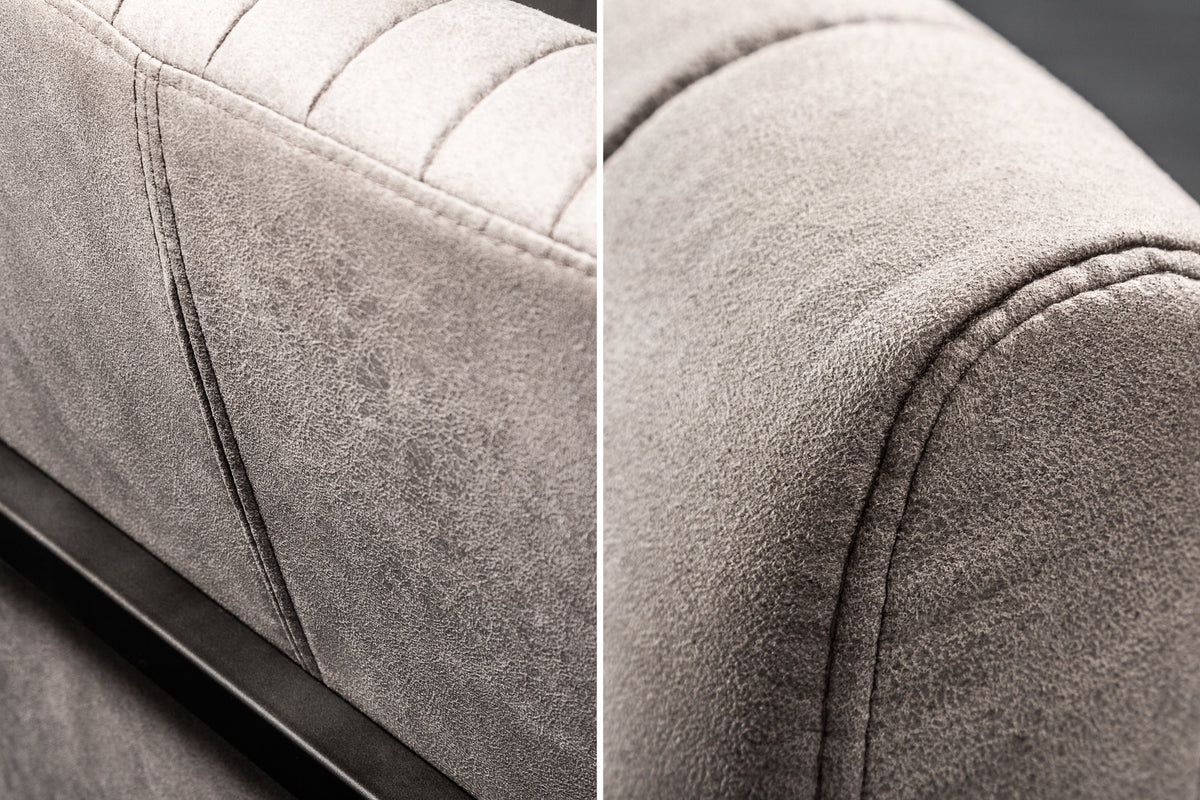 Fauteuil cantilever moderne BIG ASTON taupe ressorts ensachés structure en fer