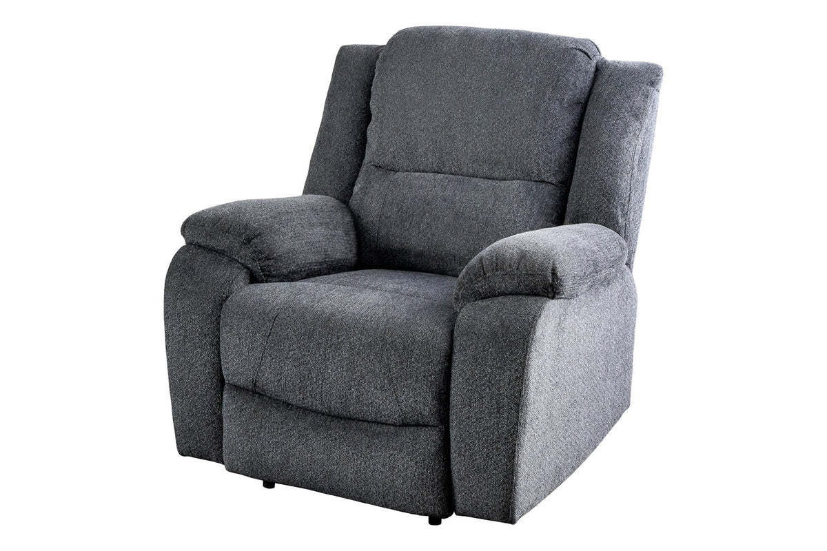 Fauteuil de cinéma confortable HOLLYWOOD gris foncé tissu structuré dossier réglable