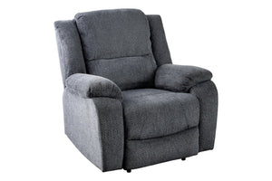 Fauteuil de cinéma confortable HOLLYWOOD gris foncé tissu structuré dossier réglable