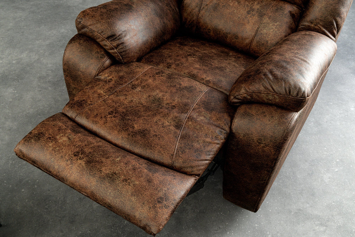 Fauteuil de cinéma confortable HOLLYWOOD marron antique dossier inclinable