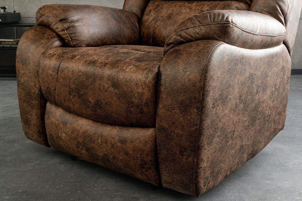 Fauteuil de cinéma confortable HOLLYWOOD marron antique dossier inclinable