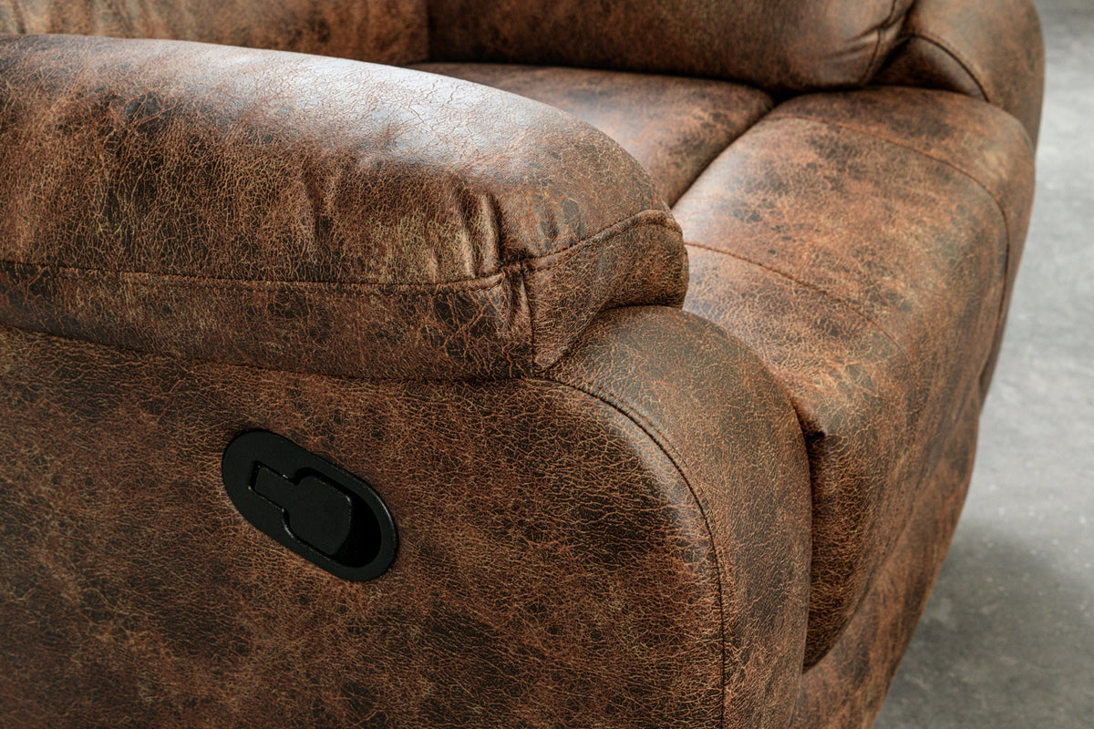 Fauteuil de cinéma confortable HOLLYWOOD marron antique dossier inclinable