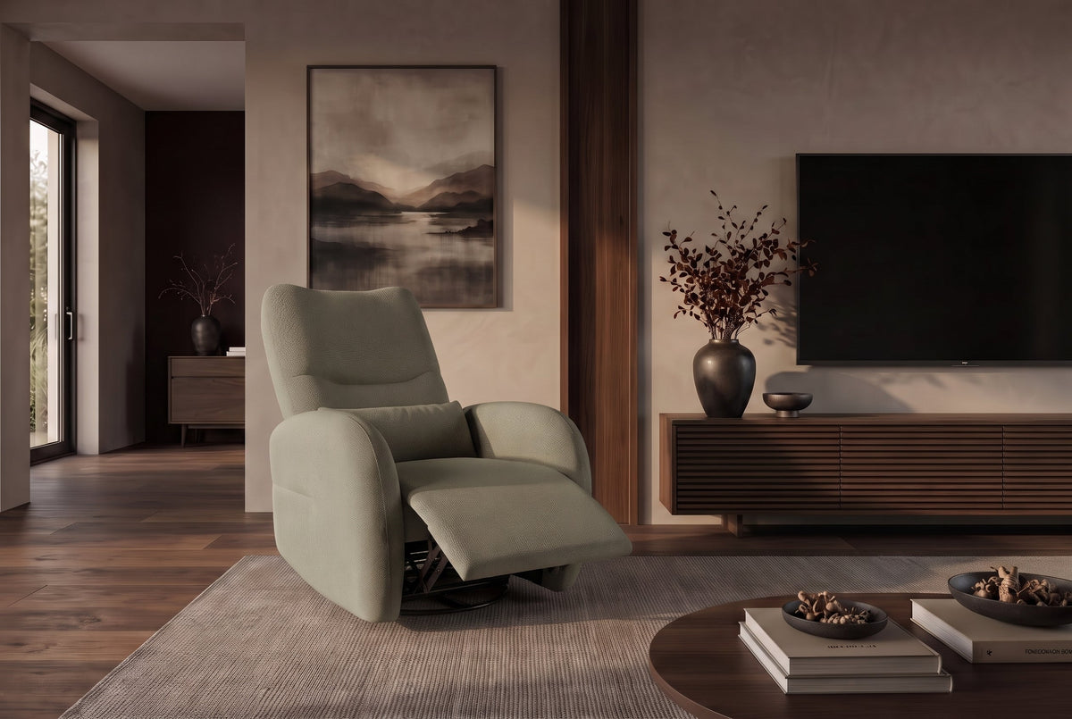 Fauteuil de cinéma électrique PRIORITY vert inclus coussin 360° rotatif avec prise USB