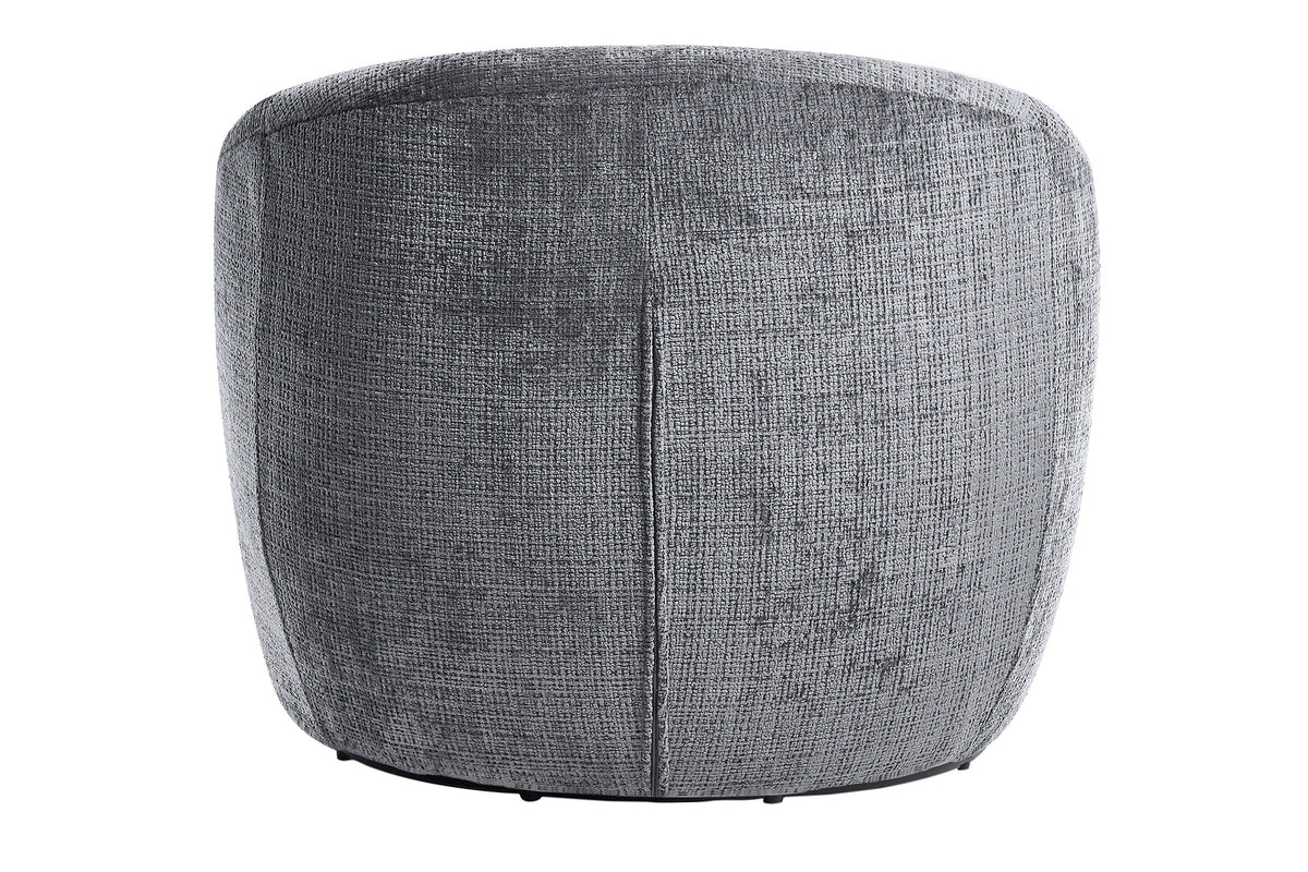 Fauteuil design pivotant ALPINE gris Chenille Cremona 360° avec accoudoirs